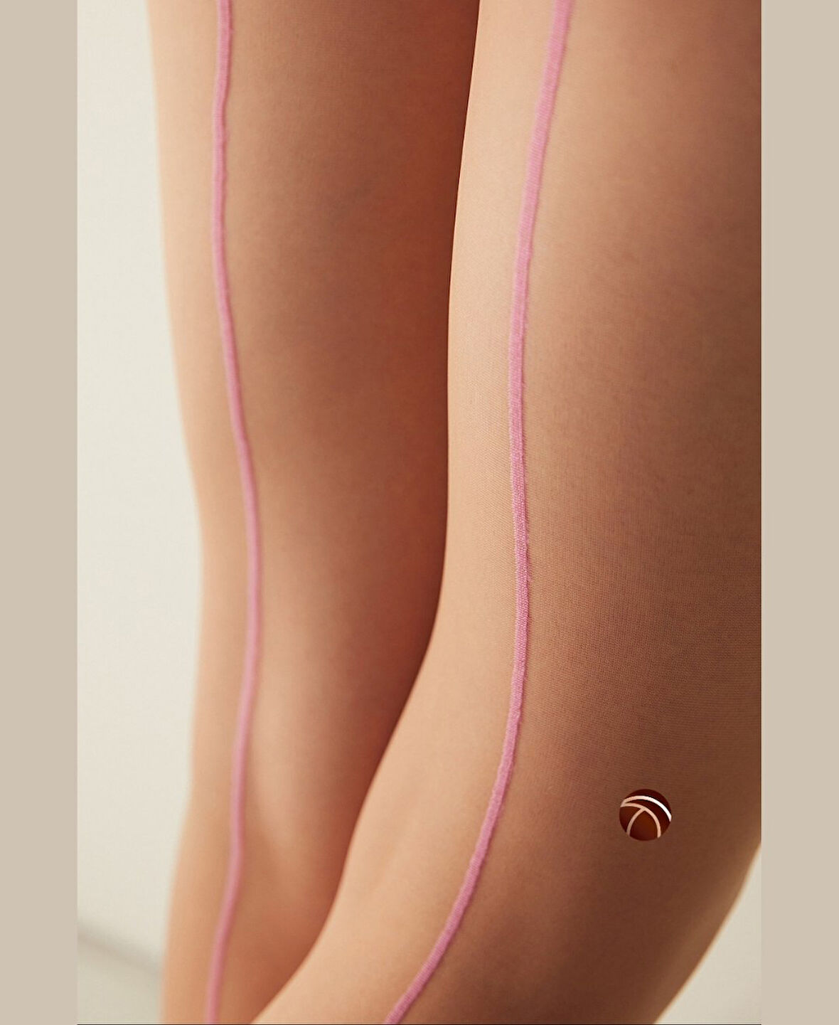 Colorful Infinity 20 Den Arkası Mavi/Turuncu/Pembe Çizgili 57 Ten Külotlu Çorap