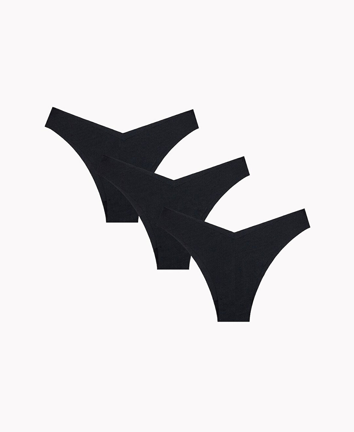 NBB Lazer V Kesim Yüksek Bel 3'lü Paket Külot (Bordo, Ten, Siyah, Pudra)