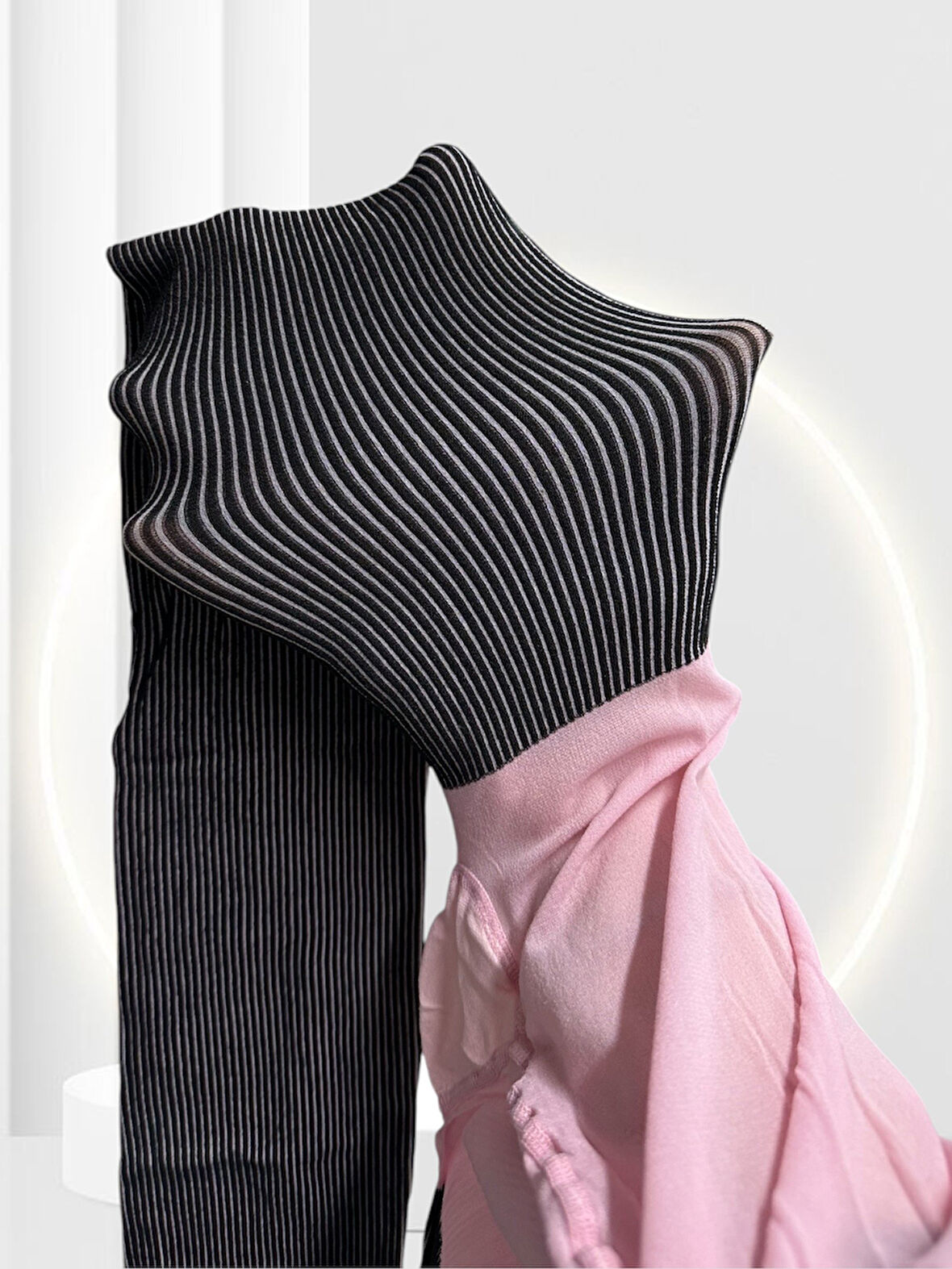 Pierre Cardin Paris Kairos Çift Renk Çizgili Modern 40 Den Kalın Külotlu Çorap