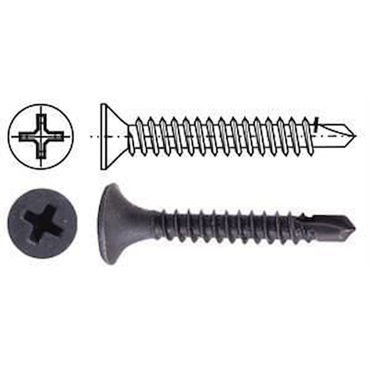 Meridyen 3,5x25 Matkap Uçlu Alçıpan Vidası 1000 Adet