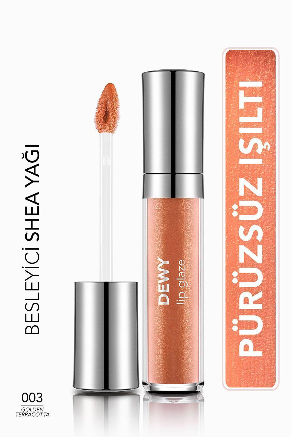 Flormar Besleyici Dudak Parlatıcısı - Dewy Lip Glaze - 003 Goldenterracotta-8682536068055