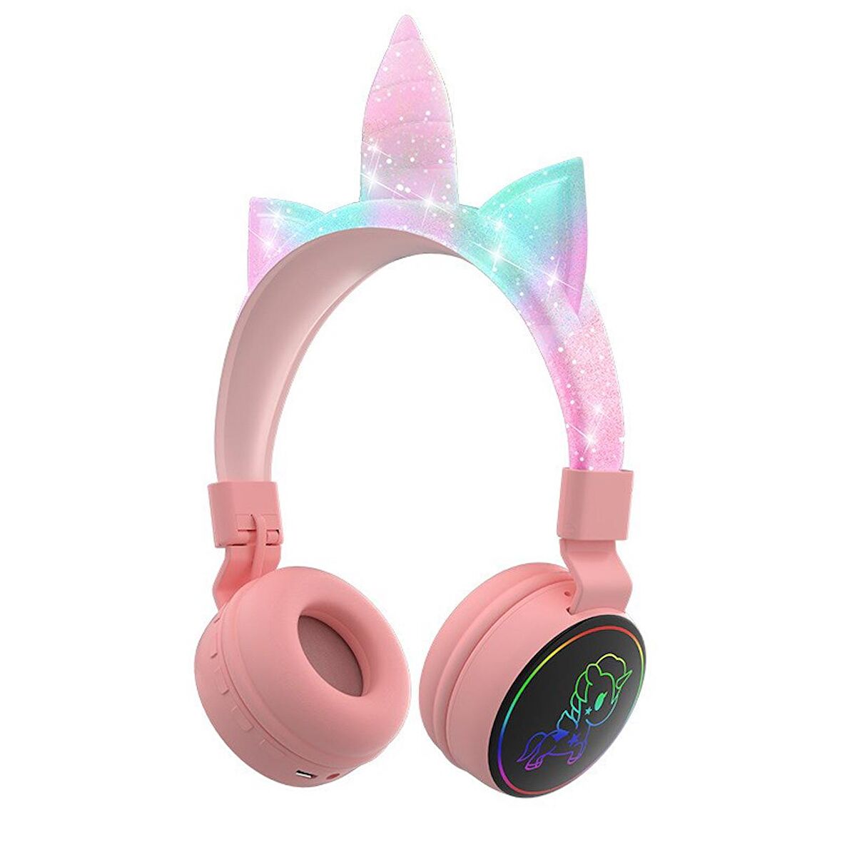 Pazariz Yeni Nesil Kablosuz Sevimli Unicorn Kız Çocuk Kulaklığı Wirelles Bluetooth Headphone