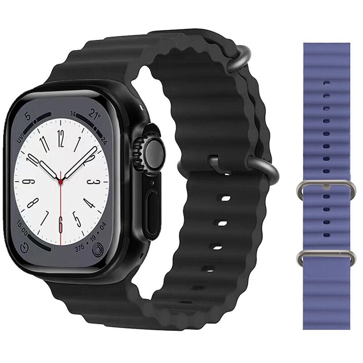 Pazariz Gs8 Watch 8 Ultra Lacivert - Siyah Akıllı Saat