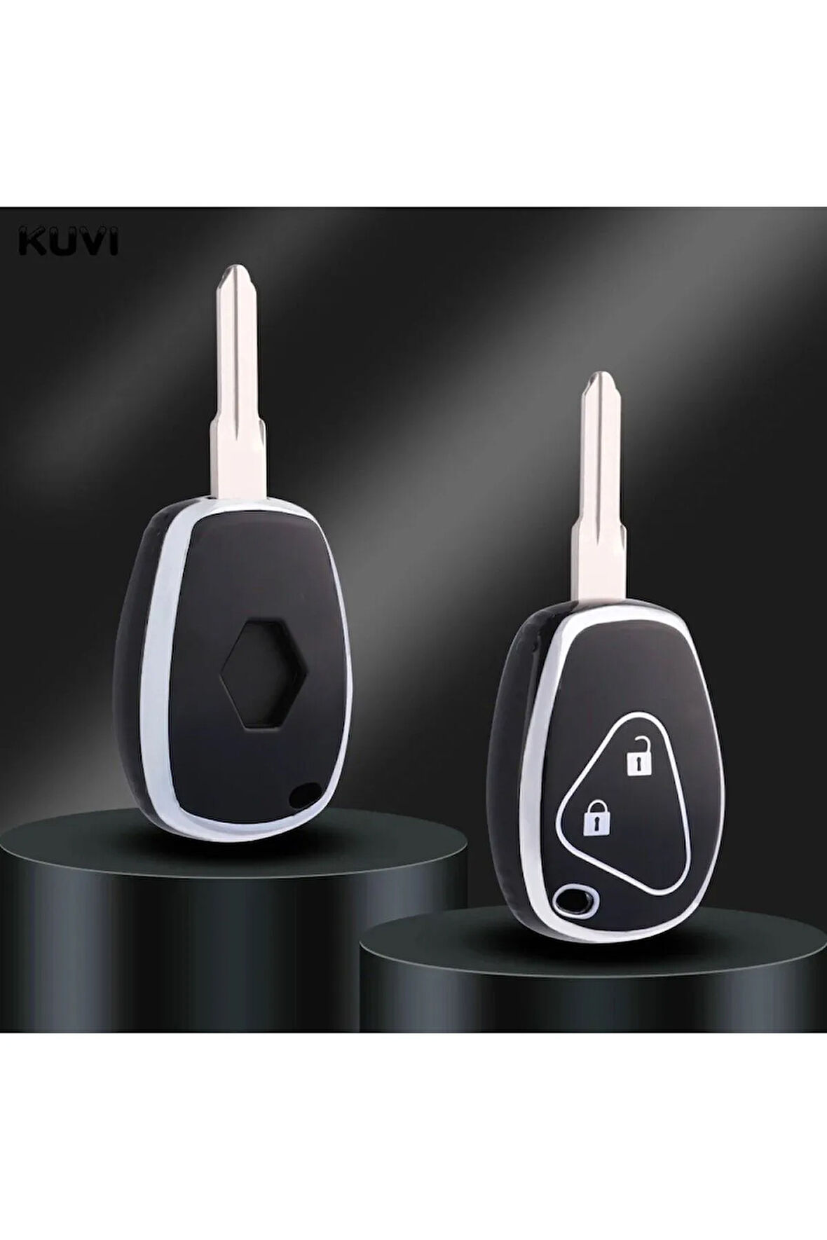 Renault Modus Anahtar Kılıfı 2 Buton Siyah Renk