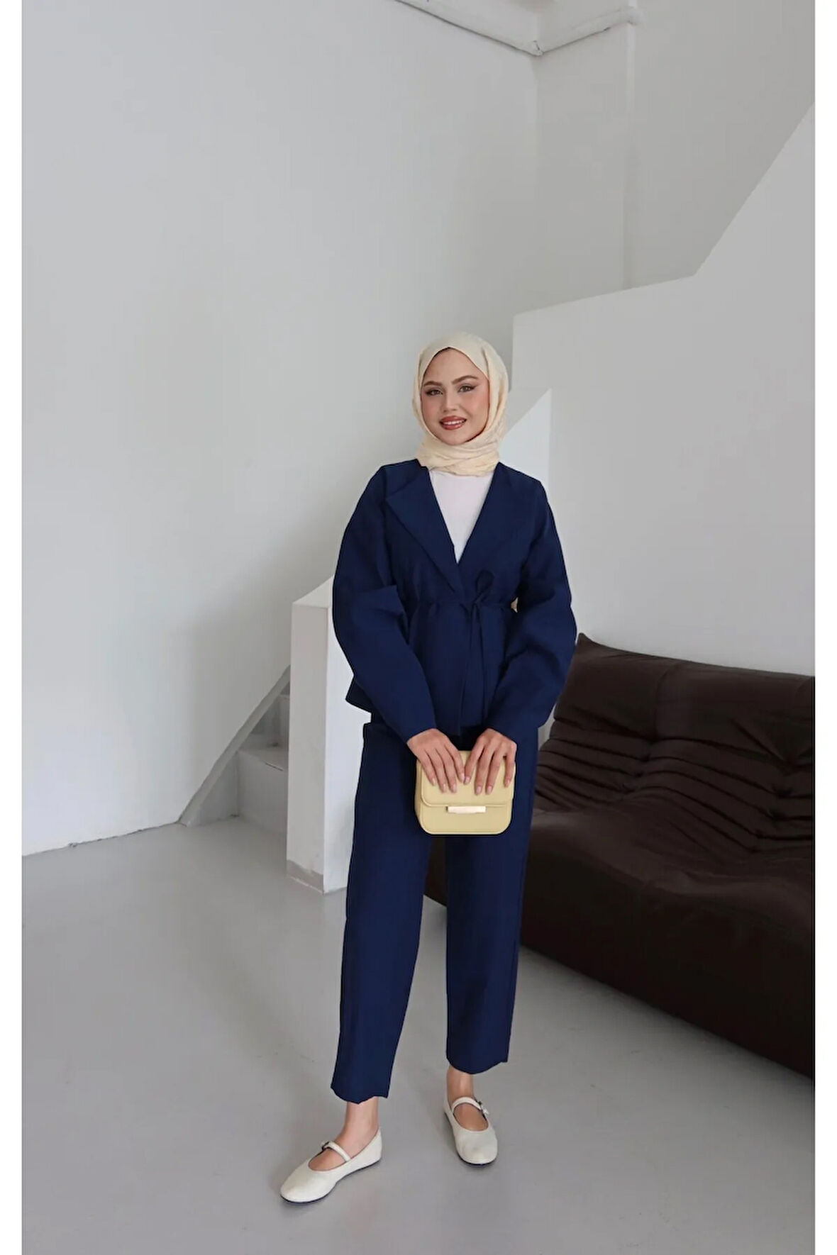 Zenta Kuşak Detay Tesettür Alt Üst Takım TNS-4430