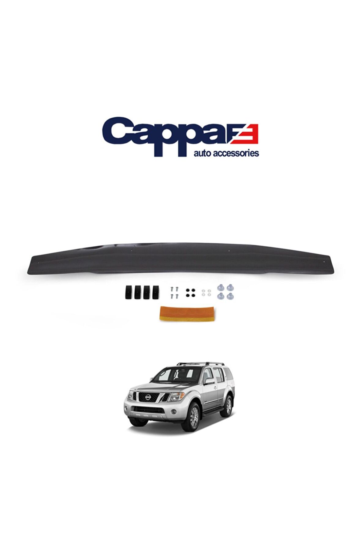 Nissan Pathfinder Ön Kaput Koruyucu Rüzgarlığı Akrilik (abs) Piano Black 2005-2014 Uyumlu