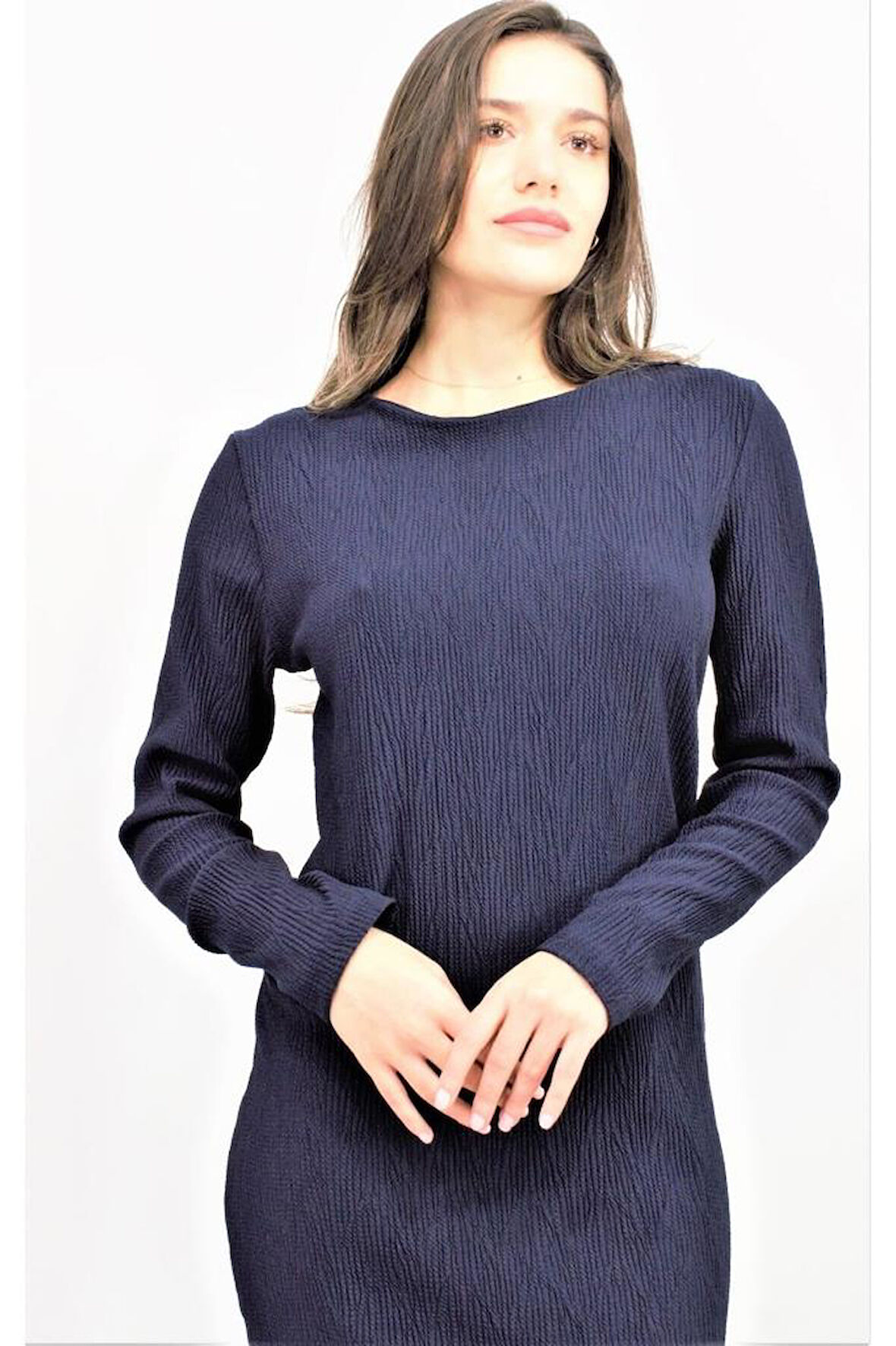 Kadın Siyah Arkası Büzgü Detaylı Likralı Vücuda Oturan Uzun Dilber Elbise 3281210