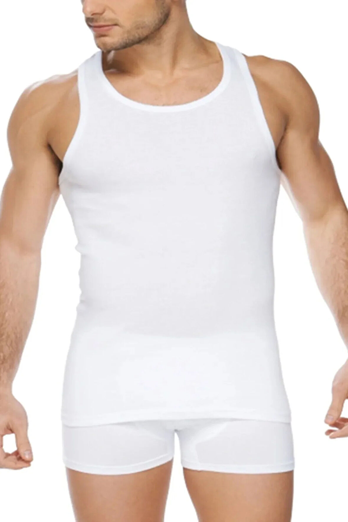 12'li Penye Erkek Atlet Beyaz 24001