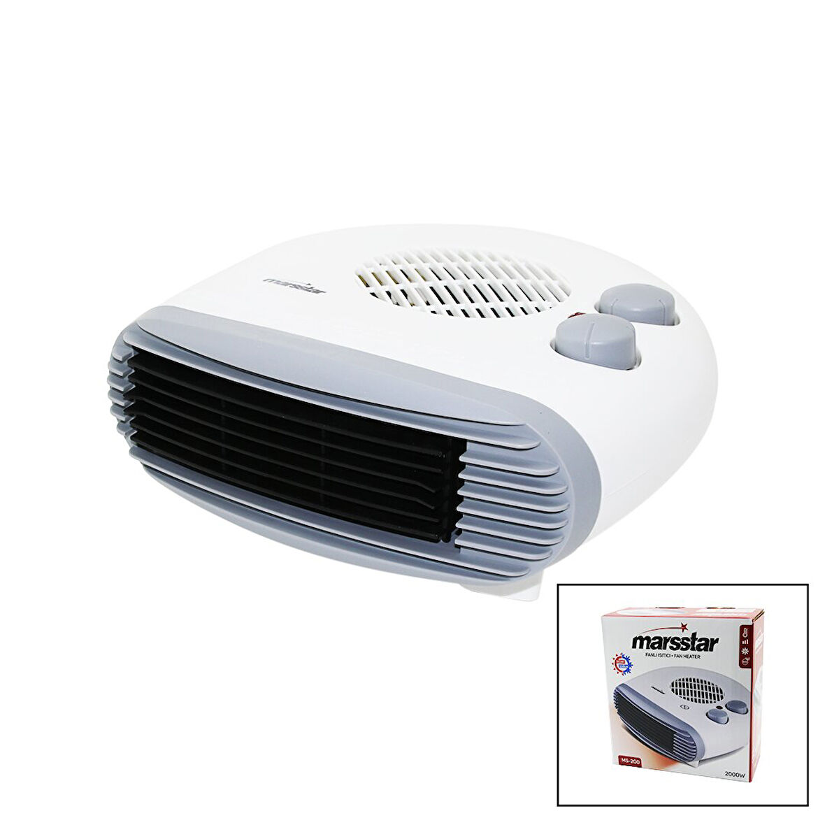 2IN1 = SICAK - SOĞUK  TURBO FANLI ISITICI   2 KADEME SICAK - 1 KADEME SERİN   2000W  MS-200  GO5060Gok181166