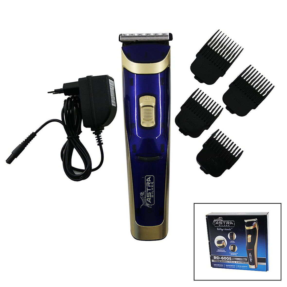 Saç Sakal Kesme Tıraş Makinesi Fiş Şarjli - Led Gösterge - Renkli Krom Kaplama Gövde  Rd-6005  Go5060Gok111568