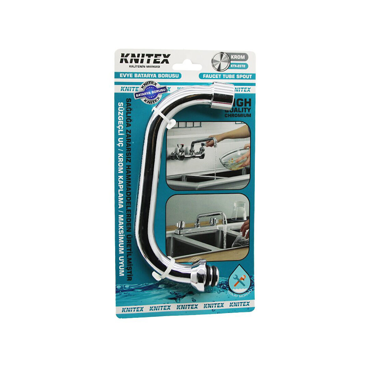 EVYE - KÜÇÜK - TERS U  BATARYA BORUSU  SÜZGEÇLİ UÇ   KROM KAPLAMA  GO5060Gok133656