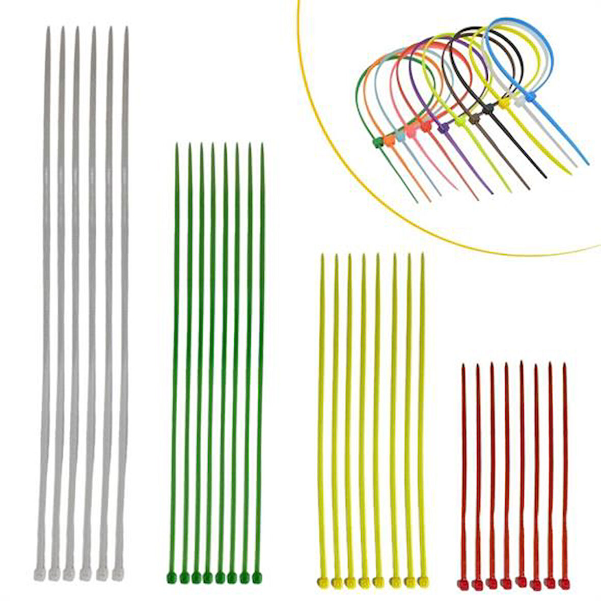 30 Parça Plastik Kablo Kelepçe Seti Kablo Düzenleyici Bağlama Bantları  GO50608201010