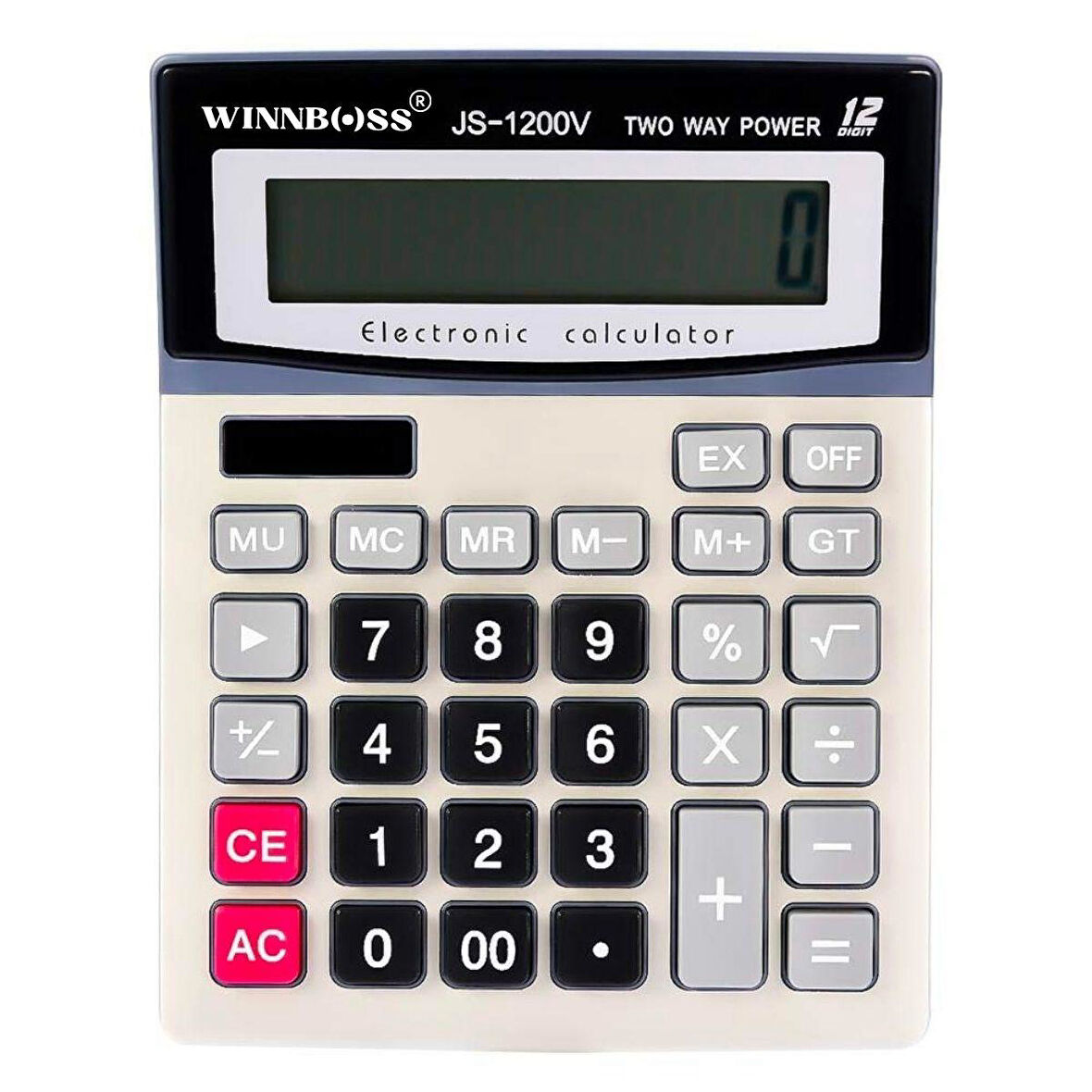 12 Haneli Geniş LCD Ekran, Pilli Büyük Düğmeli Hesap Makinesi  GO50604518040