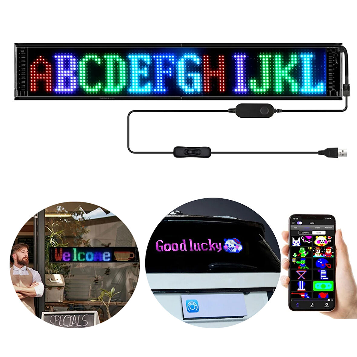 12X98CM KAYAN YAZI LED TABELA  GO50608018750