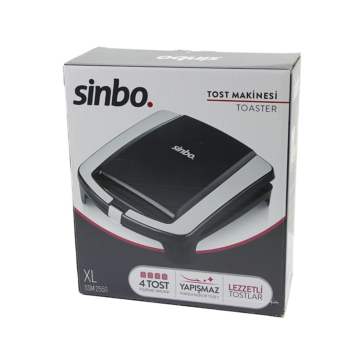 XL  ELEKTRİKLİ TOST MAKİNESİ   4 TOST   YAPIŞMAZ YÜZEY   1500W  SSM-2550 (5060)