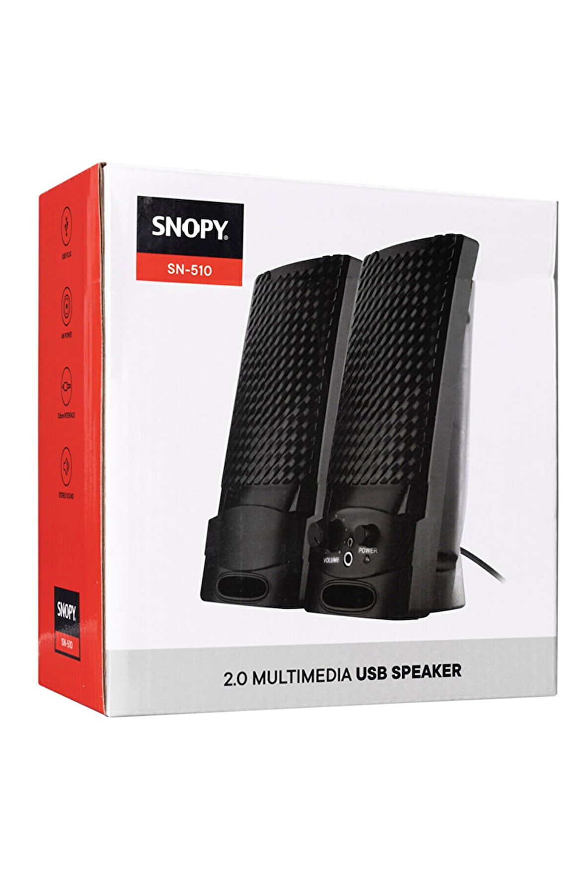 SNOPY SN-510 3 WATT USB 2.0 SİYAH  1+1 SPEAKER (5060)