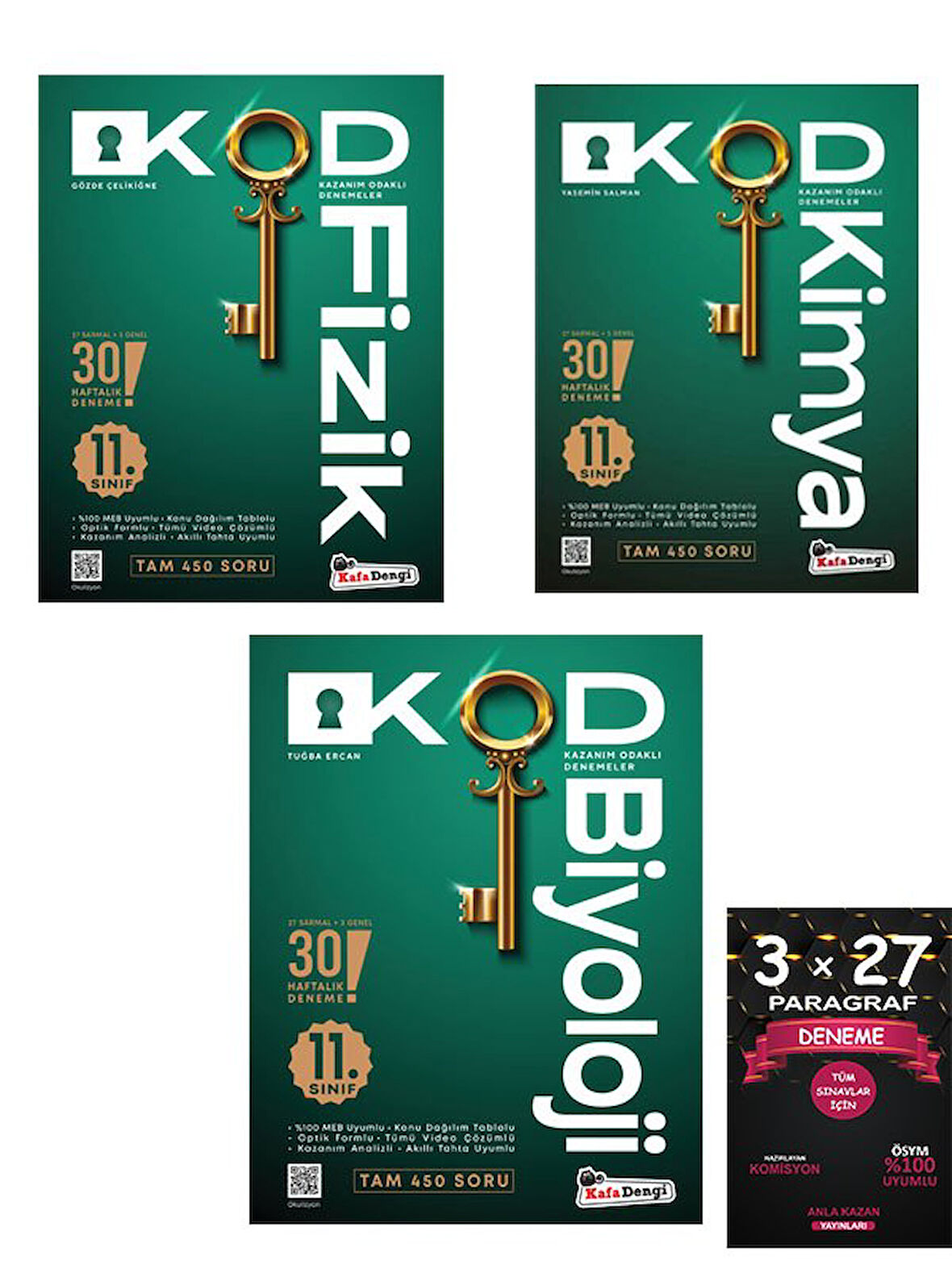 Kafadengi 11. Sınıf Fizik+Kimya+Biyoloji KOD 30 Deneme 