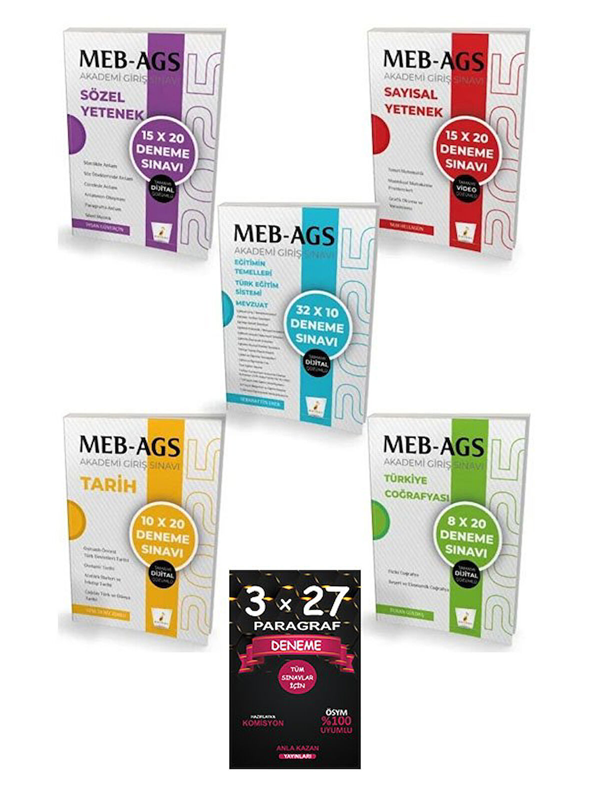 Pelikan 2025 MEB-AGS Tüm Dersler 90 Deneme 5 li Set