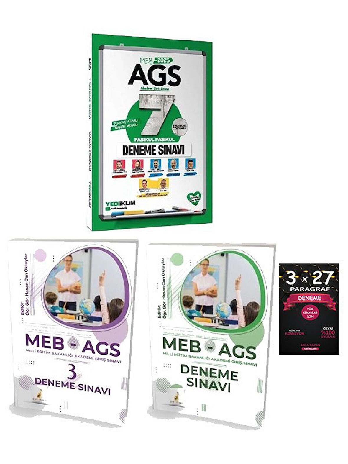 Yediiklim + Pelikan 2025 MEB-AGS Tüm Dersler 7+4 Deneme 3 lü Set
