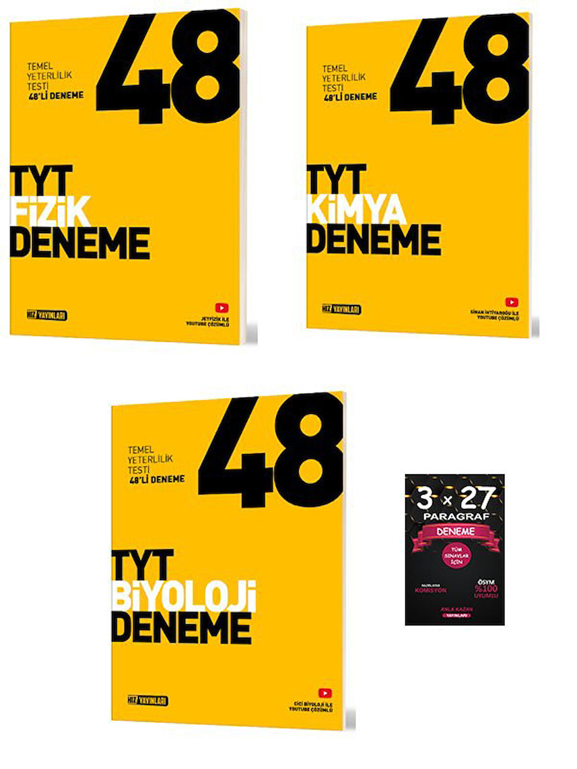 Hız Yayınları YKS TYT Fizik+Kimya+Biyoloji 48 Deneme Hız Yayınları