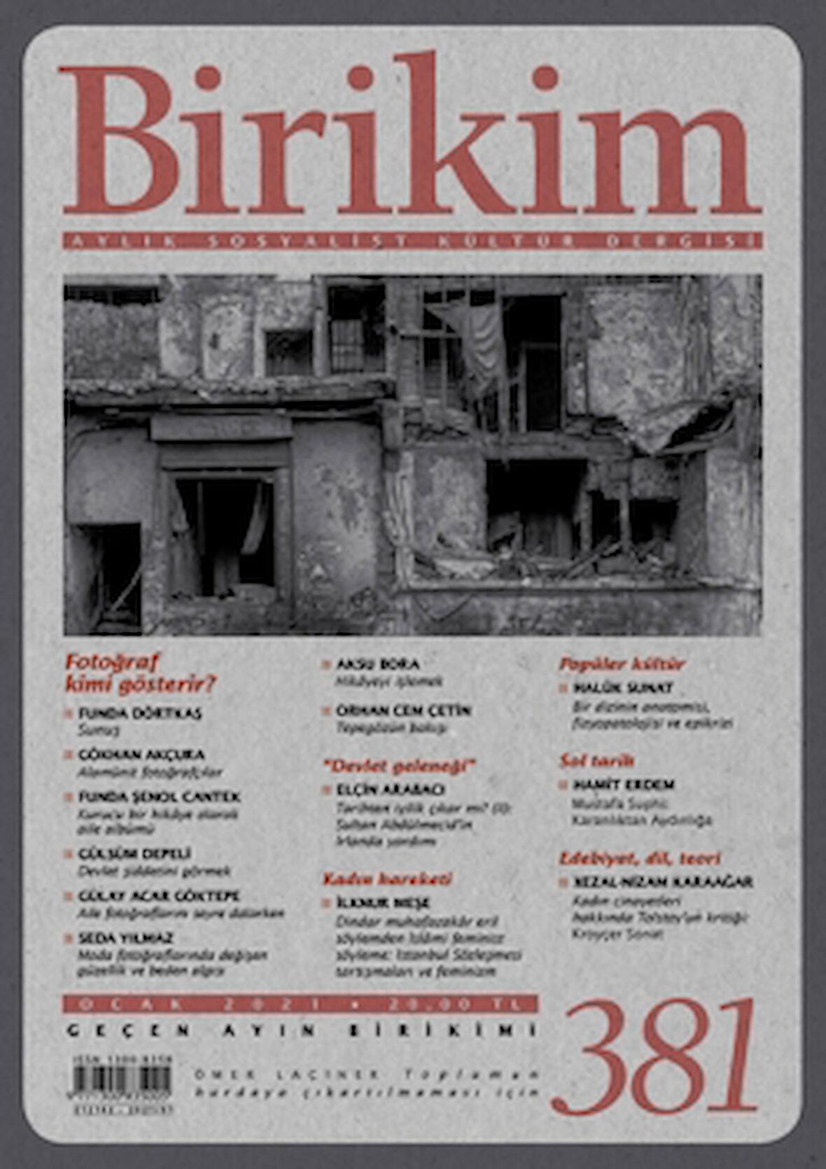 Birikim Aylık Sosyalist Kültür Dergisi Sayı: 381 Ocak 2021