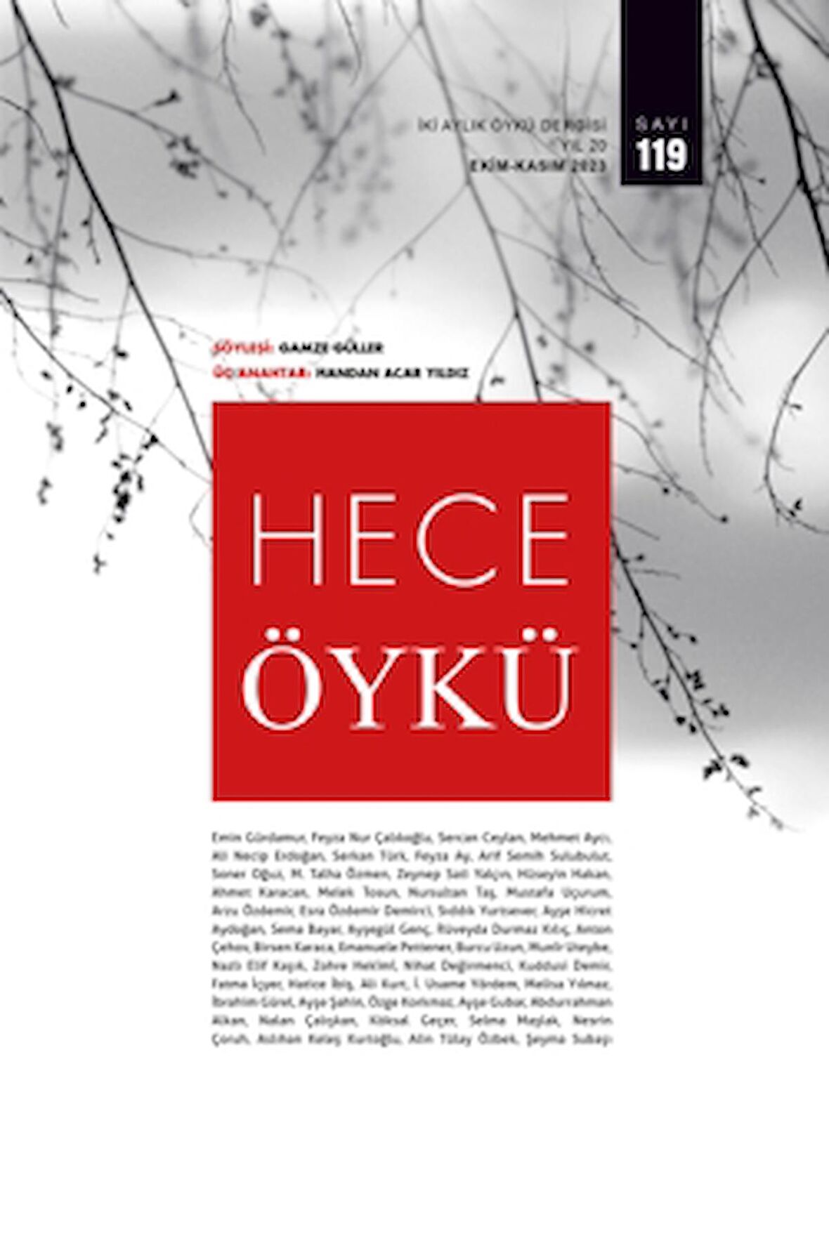 Hece Öykü İki Aylık Öykü Dergisi Sayı: 119 Ekim - Kasım 2023