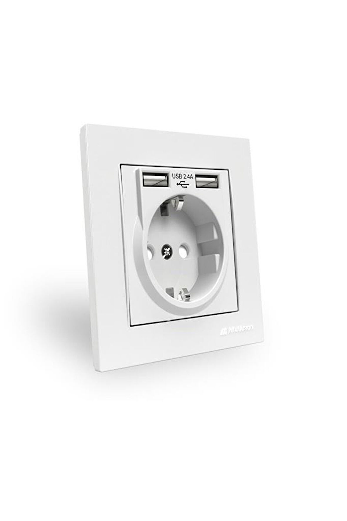 Mutlusan Rita Beyaz 2,4 A 2 USB li Topraklı Priz