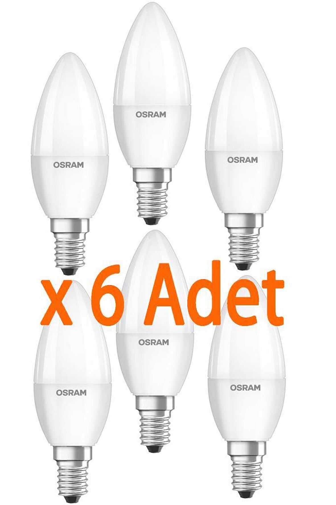 Osram 4,9W (40W) Dim Led Mum Ampul Sarı (6 Adet) Işığı Kısılabilir Lamba E14