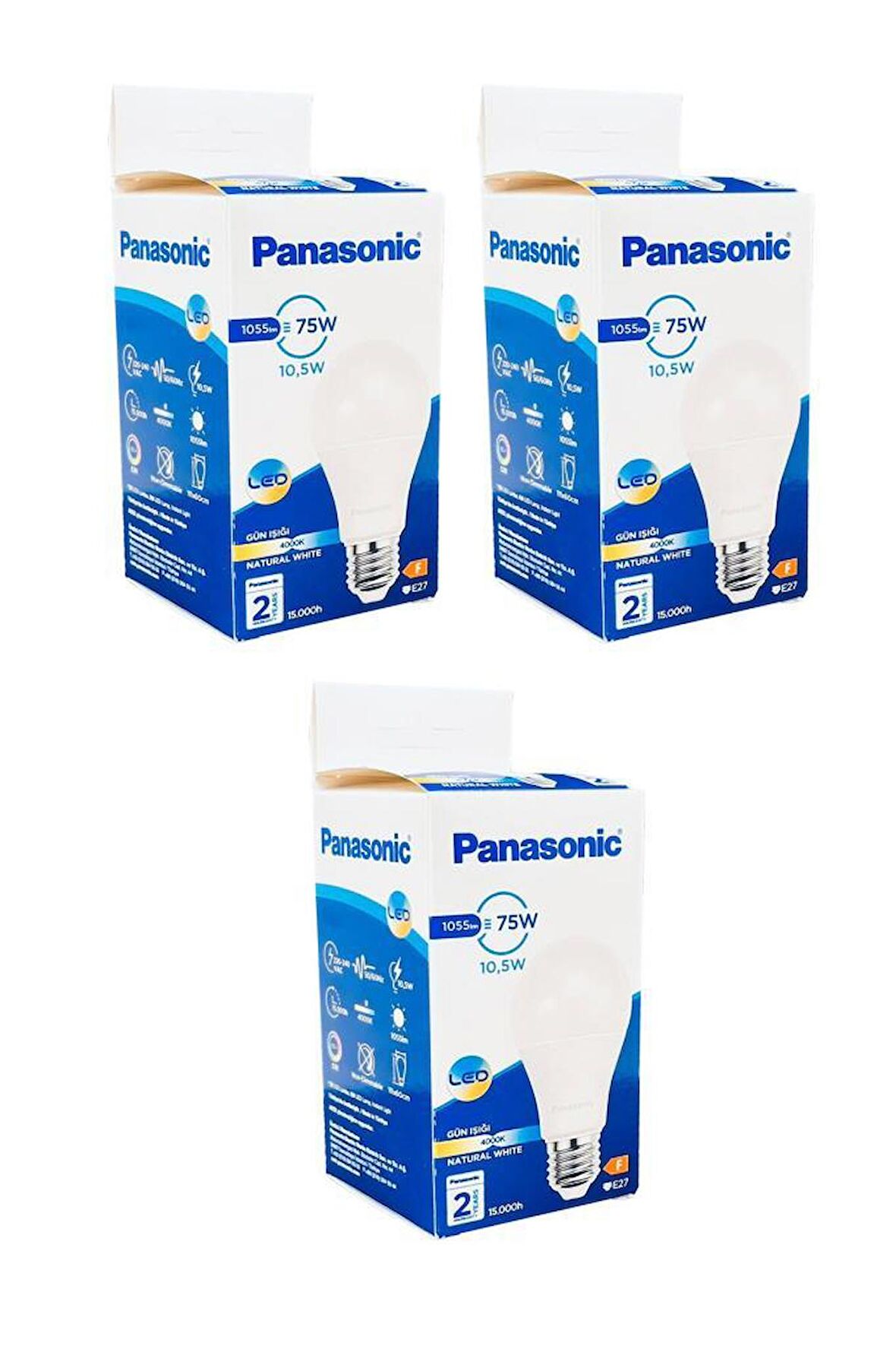 Panasonic 10,5W (75W) Led Ampul 4000K- Günışığı - 3 Adet