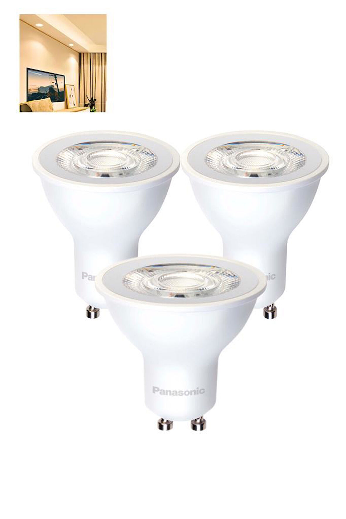 Panasonic 4W (45W) Led Spot Ampul Sarı 3000K - 3 Adet Avize Çanak Lamba 