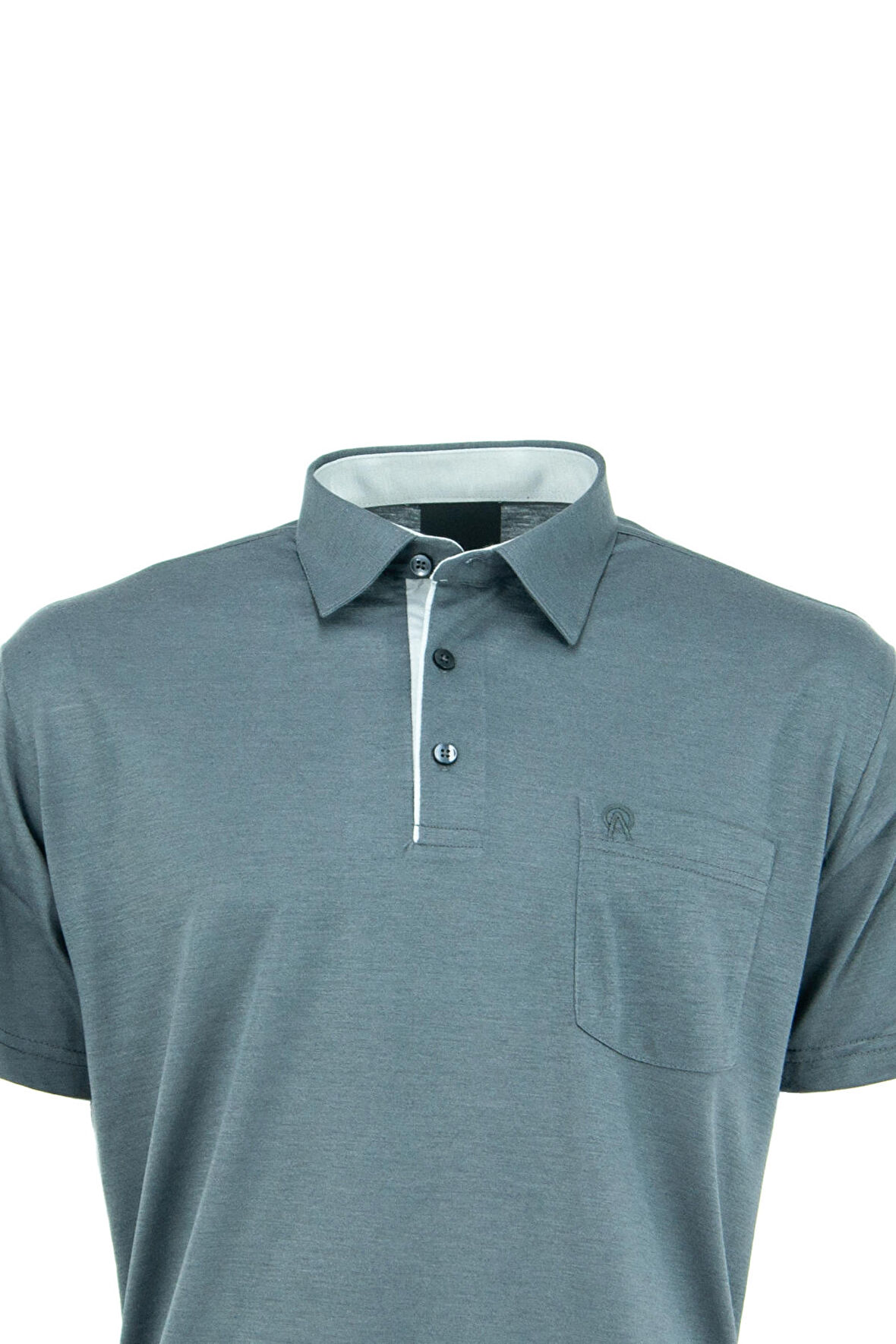 Oppland Erkek Cepli Kısa Kollu Düz Renk Normal Kesim Pamuklu Kumaş Gömlek Yaka T-Shirt