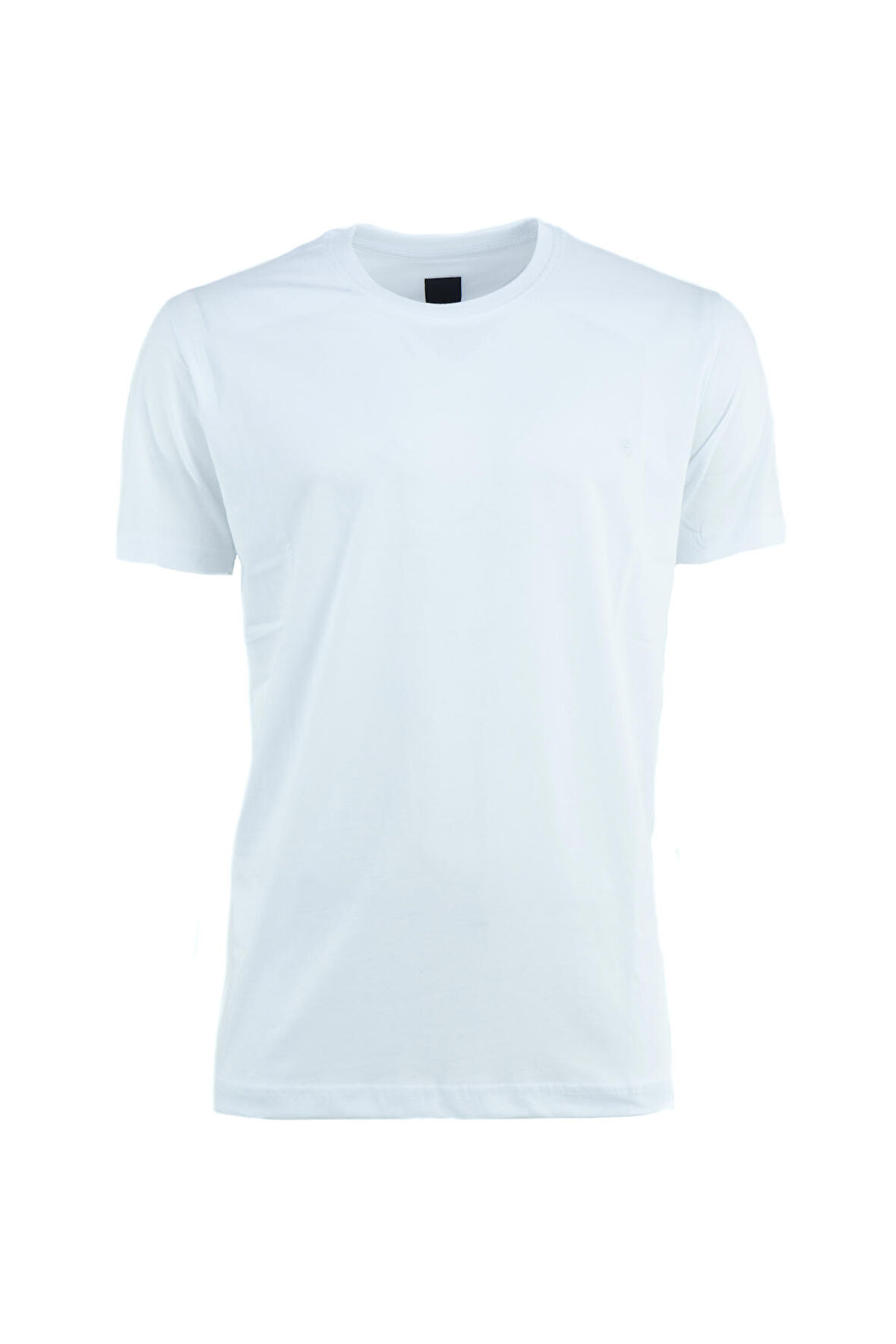 Oppland Erkek Sıfır Yaka Armalı Kısa Kollu Düz Renk Normal Kesim Premium %100 Pamuk Kumaş Tişört