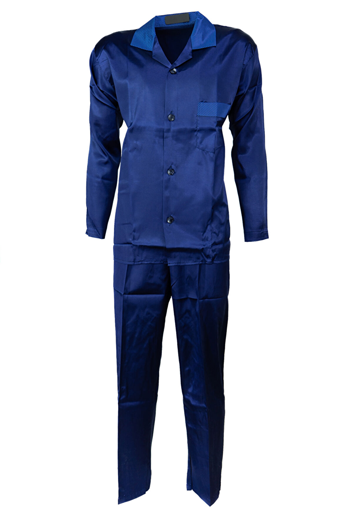 Oppland Erkek Şık Klasik Model Pijama Takımı Premium Saten Kumaş Kristal Model Cepli Tam Kalıp