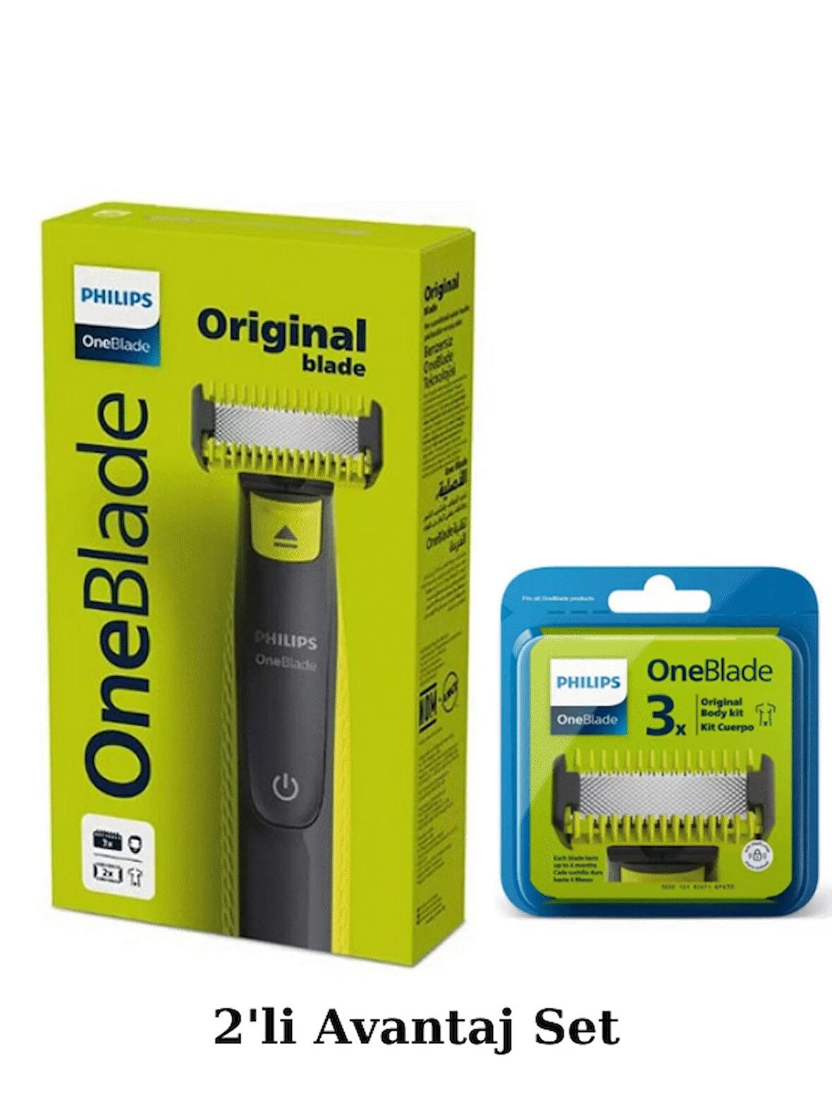 Philips Qp2824/10 Oneblade Yüz Ve Vücut Şekilendirici Qp630/51 3'lü Yedek Bıçak Avantaj Set