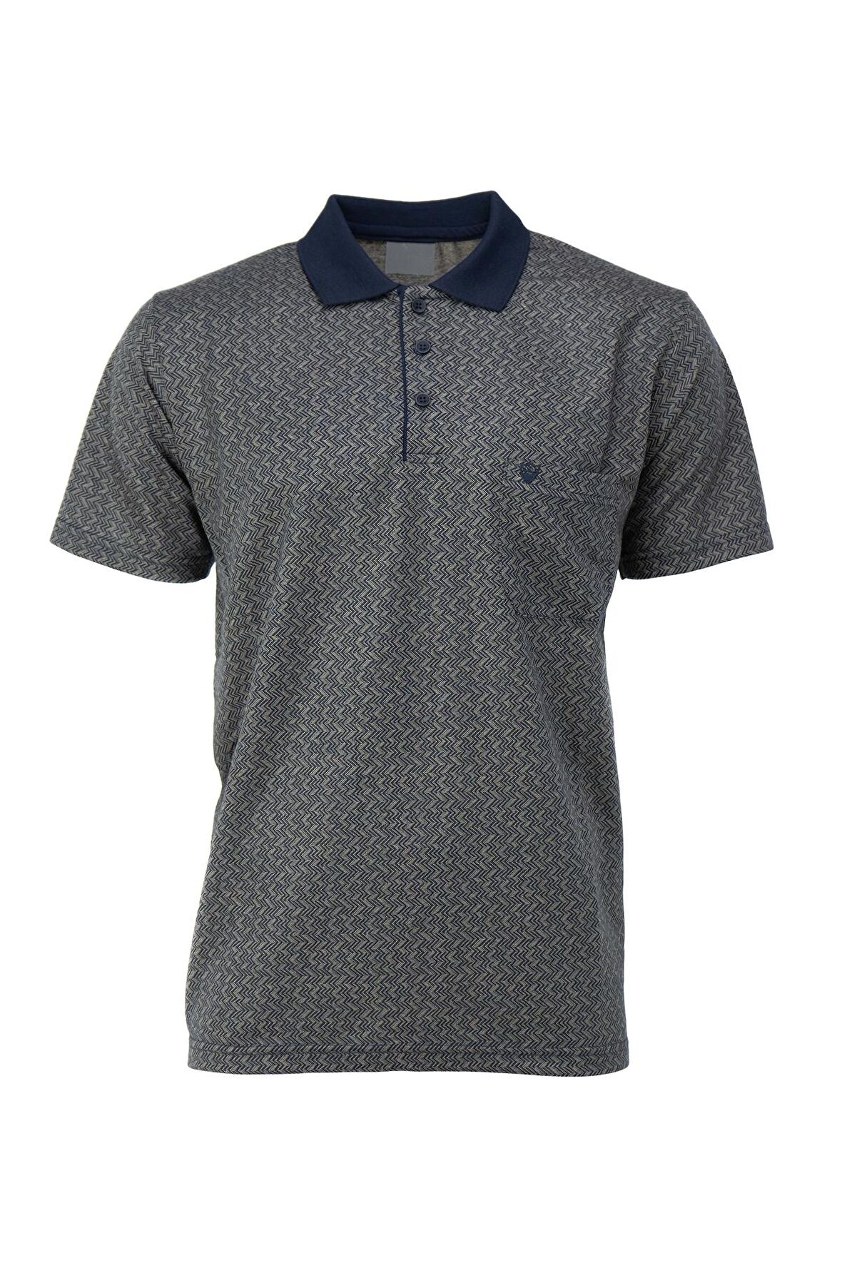 Oppland Erkek Polo Yaka Şık Desenli Cepli Kısa Kollu Rahat Tam Kalıp Premium Pamuklu Kumaş T-Shirt