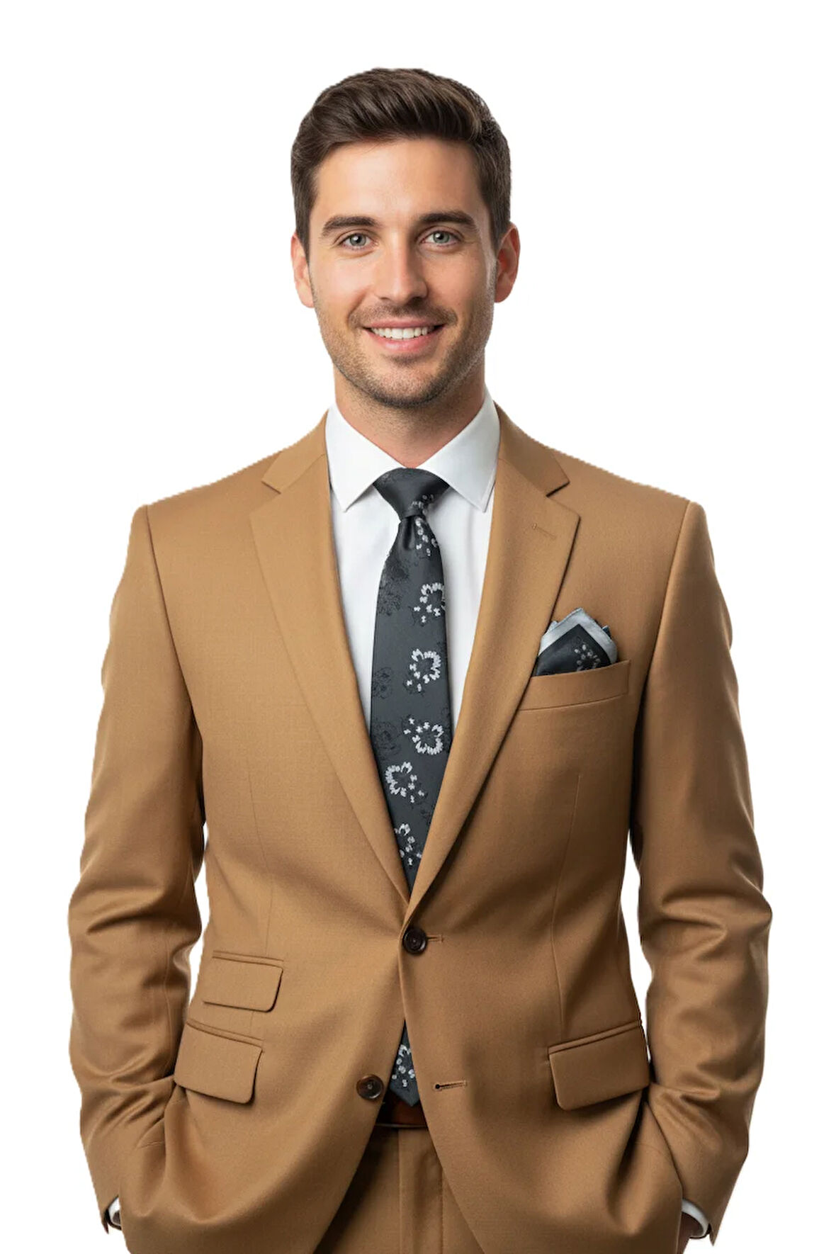 Oppland Erkek Kravat Klasik Mendilli Şık Kolay Şekil Alabilen Leke Tutmaz Mühür Model Geniş Tasarım