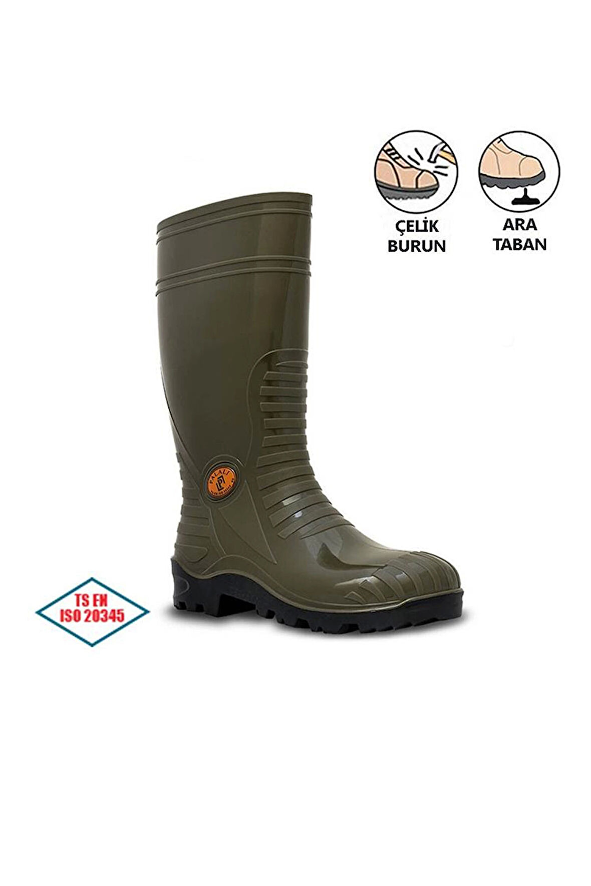 Palalı Çelik Burunlu Çelik Ara Tabanlı İş Güvenliği Çizmesi S5-117 Su Geçirmez