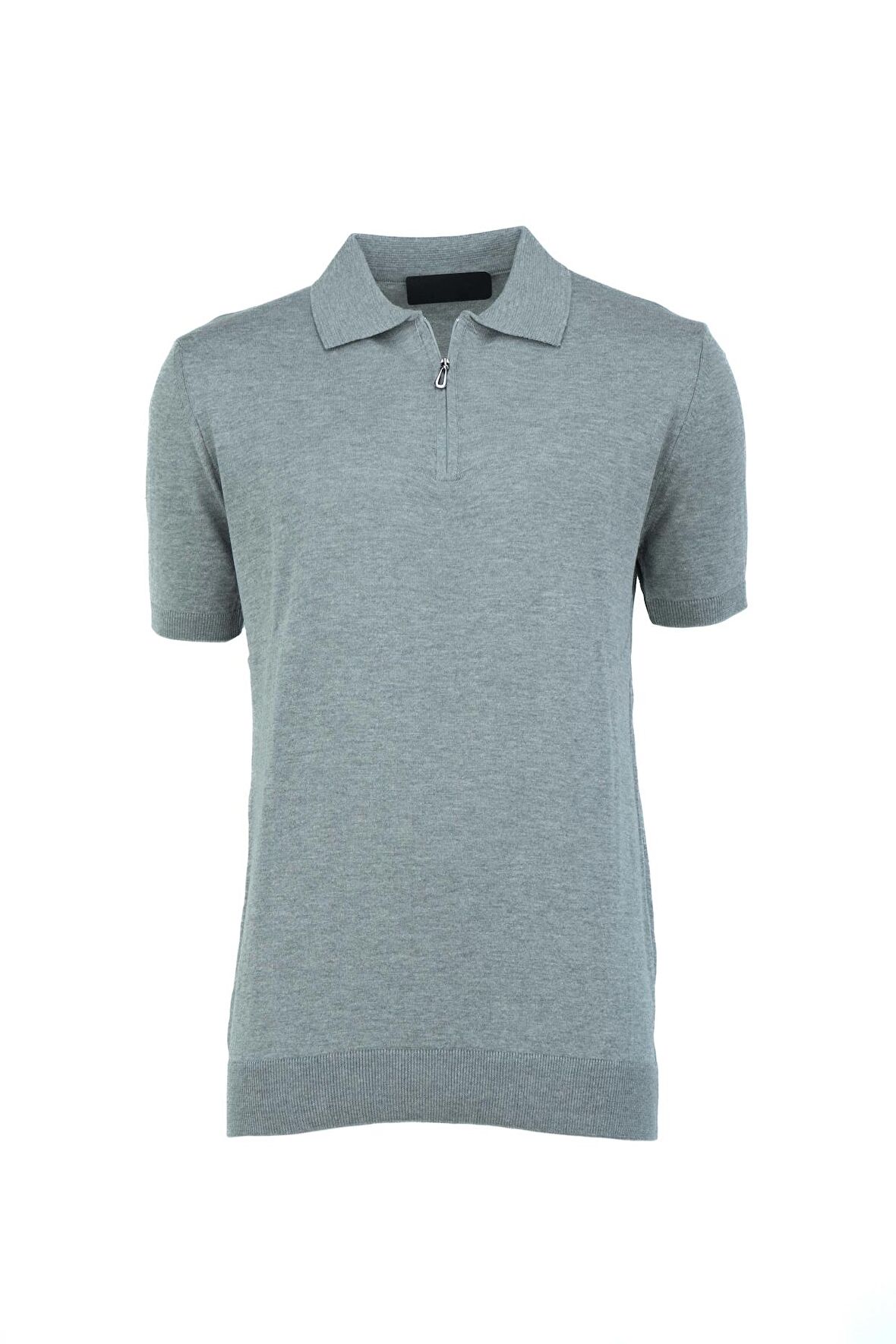 Oppland Erkek Polo Yaka Düz Renk Cepsiz Kısa Kol Tam Kalıp Premium Pamuklu Dokuma ince Triko T-Shirt