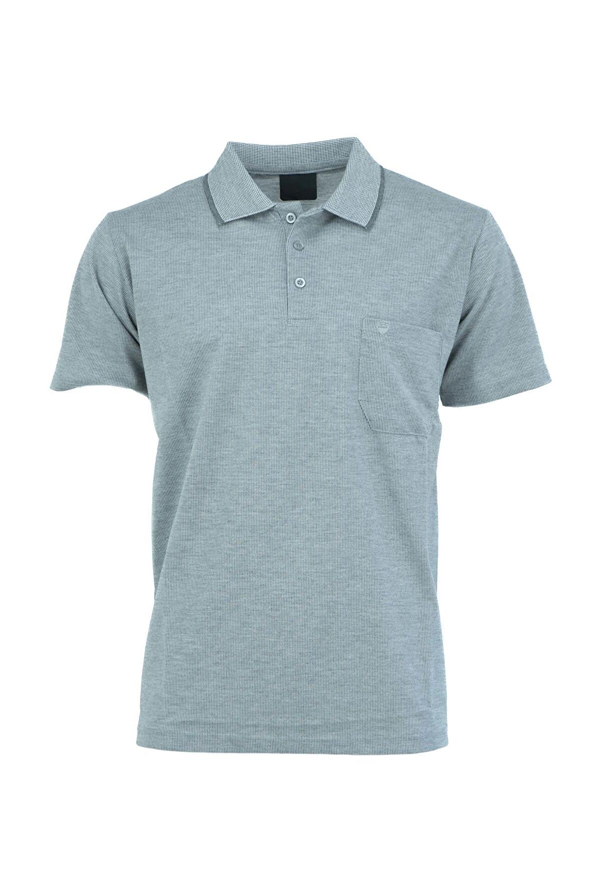Oppland Erkek Polo Yaka Şık Punto Desenli Cepli Kısa Kollu Tam Kalıp Premium Pamuklu Kumaş T-Shirt