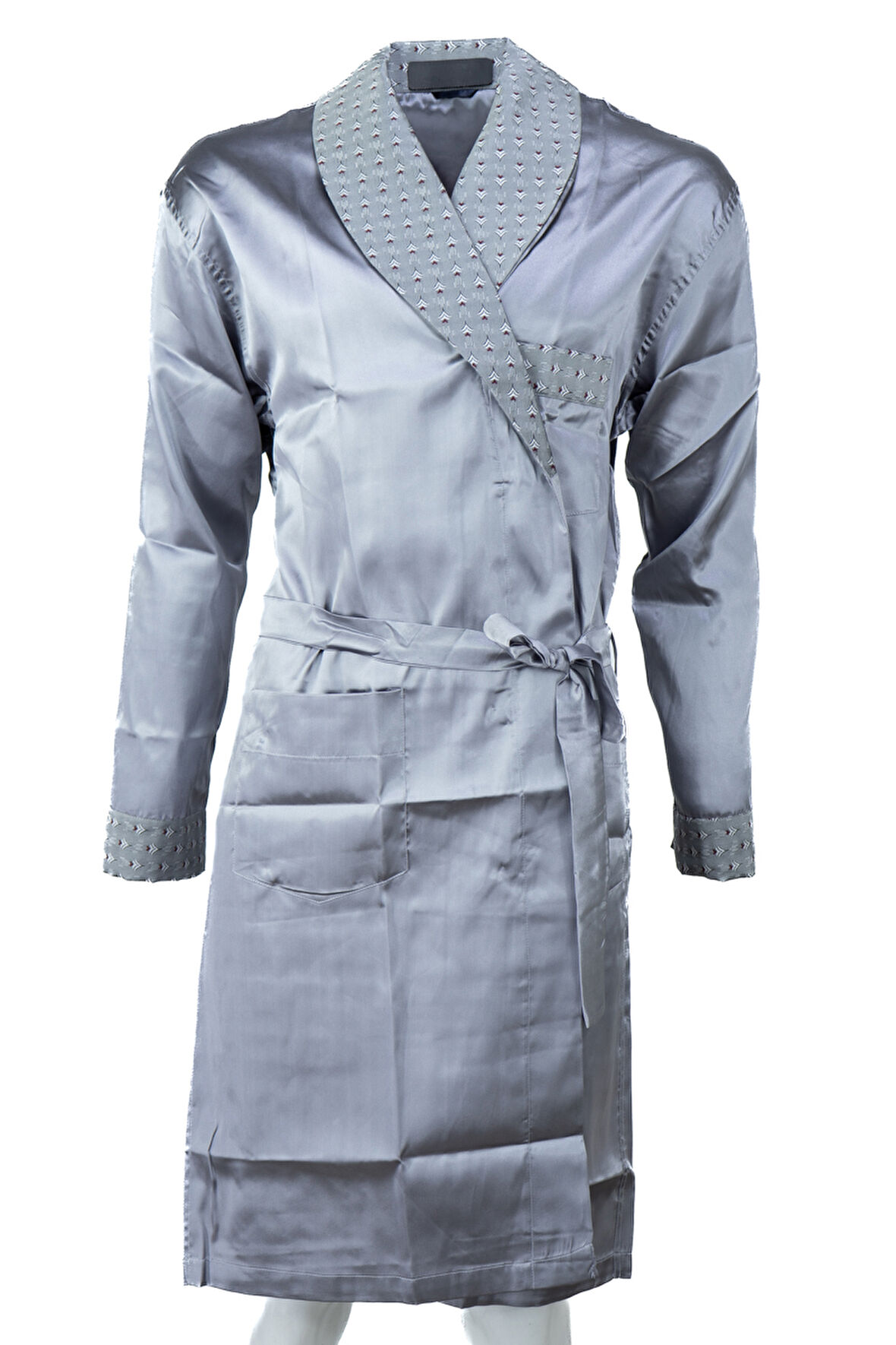 Oppland Erkek Şık Klasik Model Röpteşambır Premium Poplin Kumaş Verbano Model Cepli Rob Beli Kuşaklı