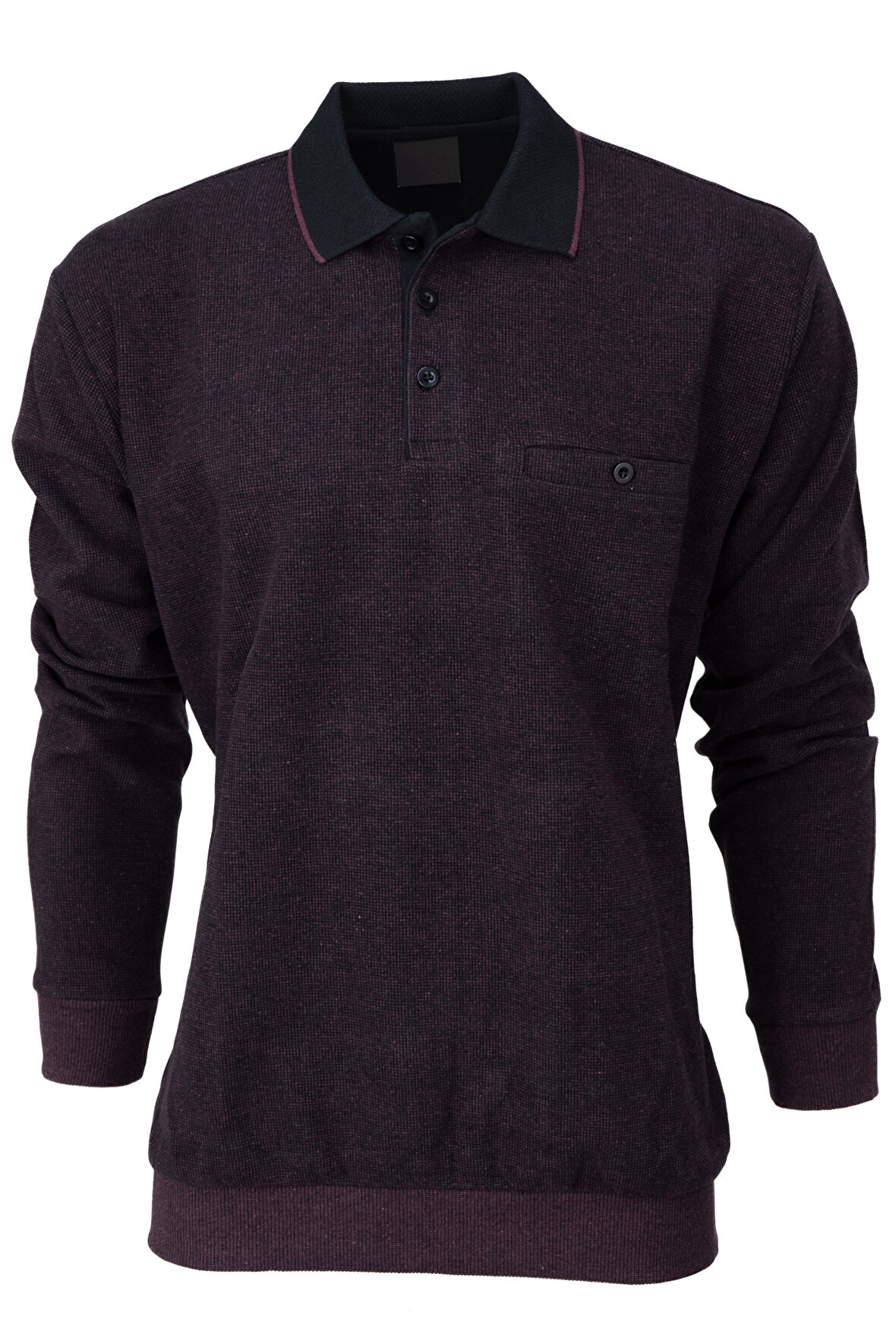 Oppland Erkek Kışlık Polo Yaka Kazak Pamuklu Örme Klasik Pıtırcık Selanik Düğmeli Fleto Cepli Rahat