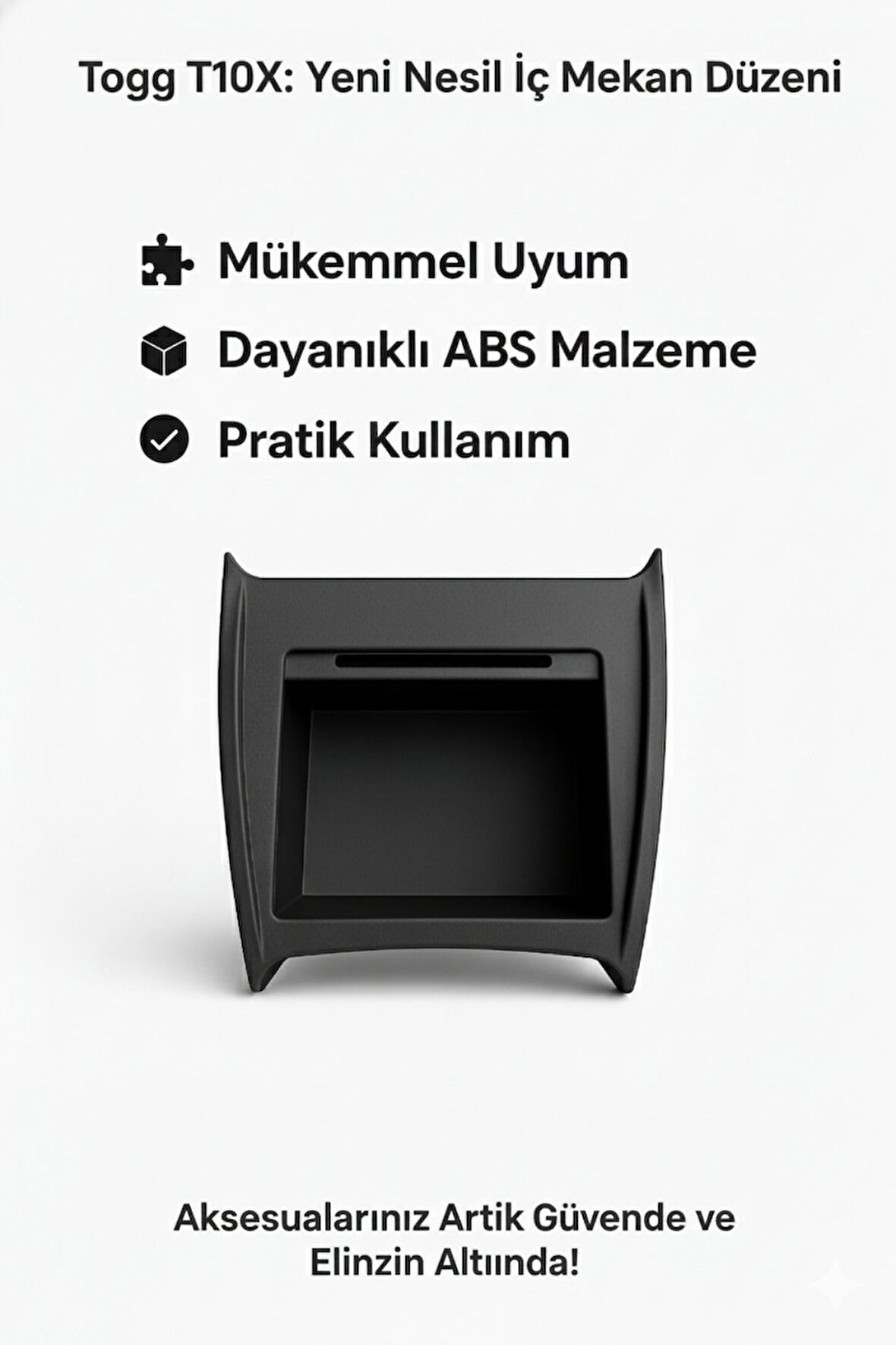 Togg T10X Ön Konsol Ara Saklama Kutusu: Kusursuz Düzen ve Ekstra Fonksiyonellik