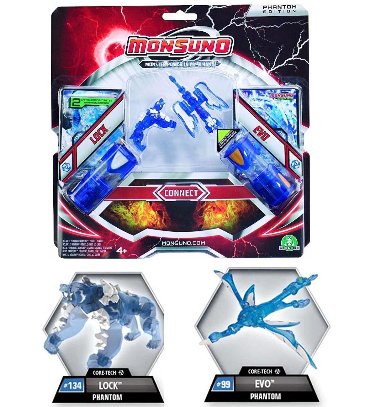 MONSUNO, Lisanslı LOCK - EVO Figürleri, Fırlatma Kapsülleri ve 2 Oyun Kartı