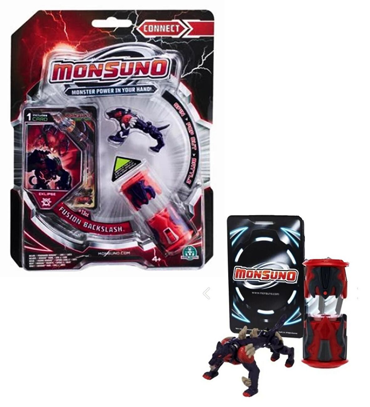 MONSUNO, Lisanslı Fusion Backslash Figür, Fırlatma Kapsülü ve Oyun Kartı