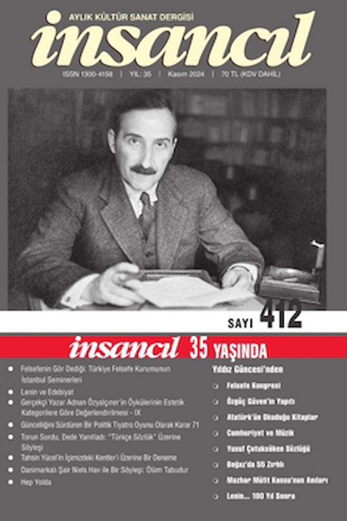 İnsancıl Aylık Kültür ve Sanat Dergisi Sayı: 412 Kasım 2024