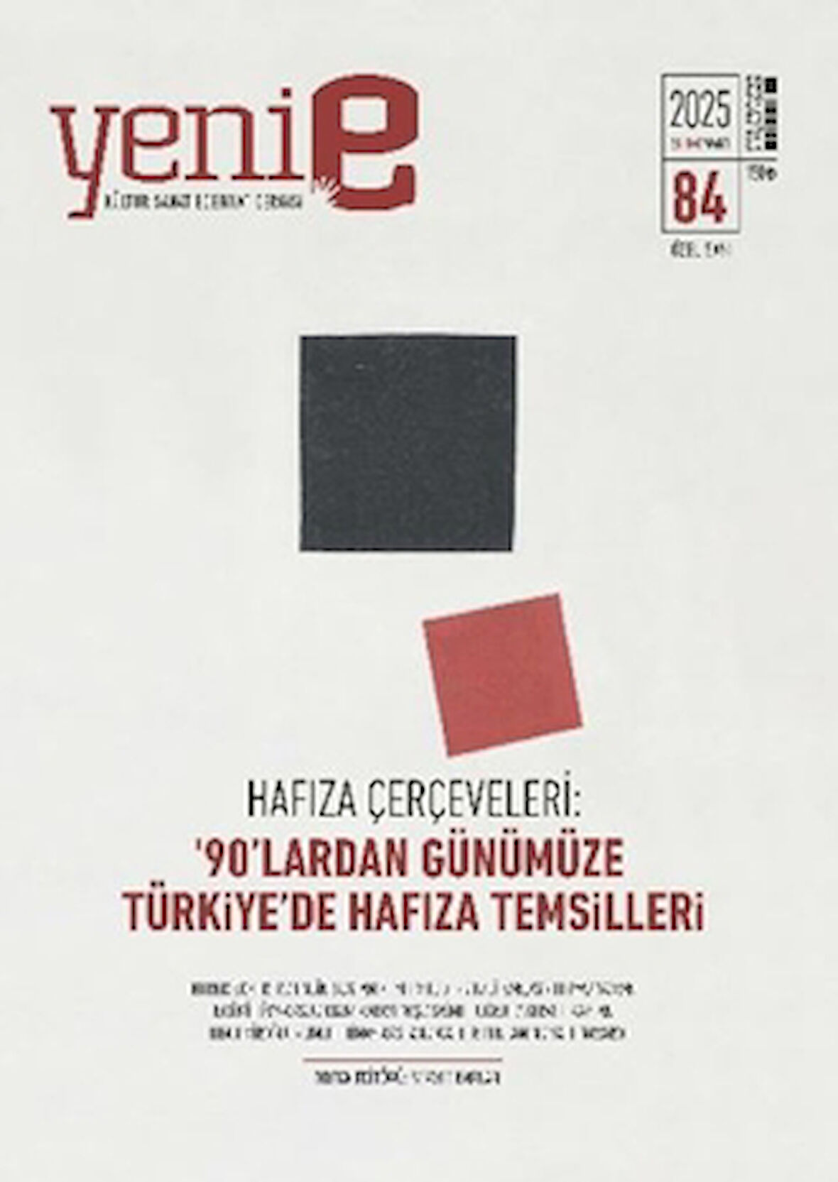 Yeni E Dergisi 2 Aylık Kültür Sanat Dergisi Sayı: 84