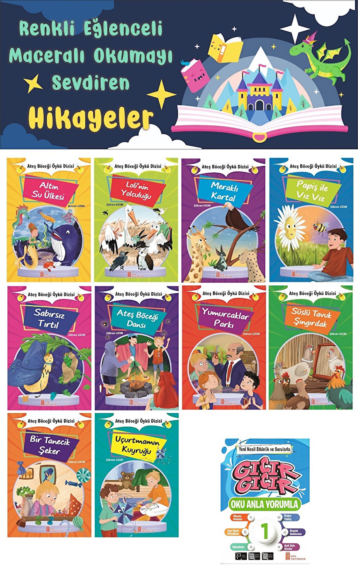 1.Sınıf Oku Anla Yorumla - Renkli Eğlenceli Maceralı Okumayı Sevdiren Hikaye Seti 7 (32 Sayfa)