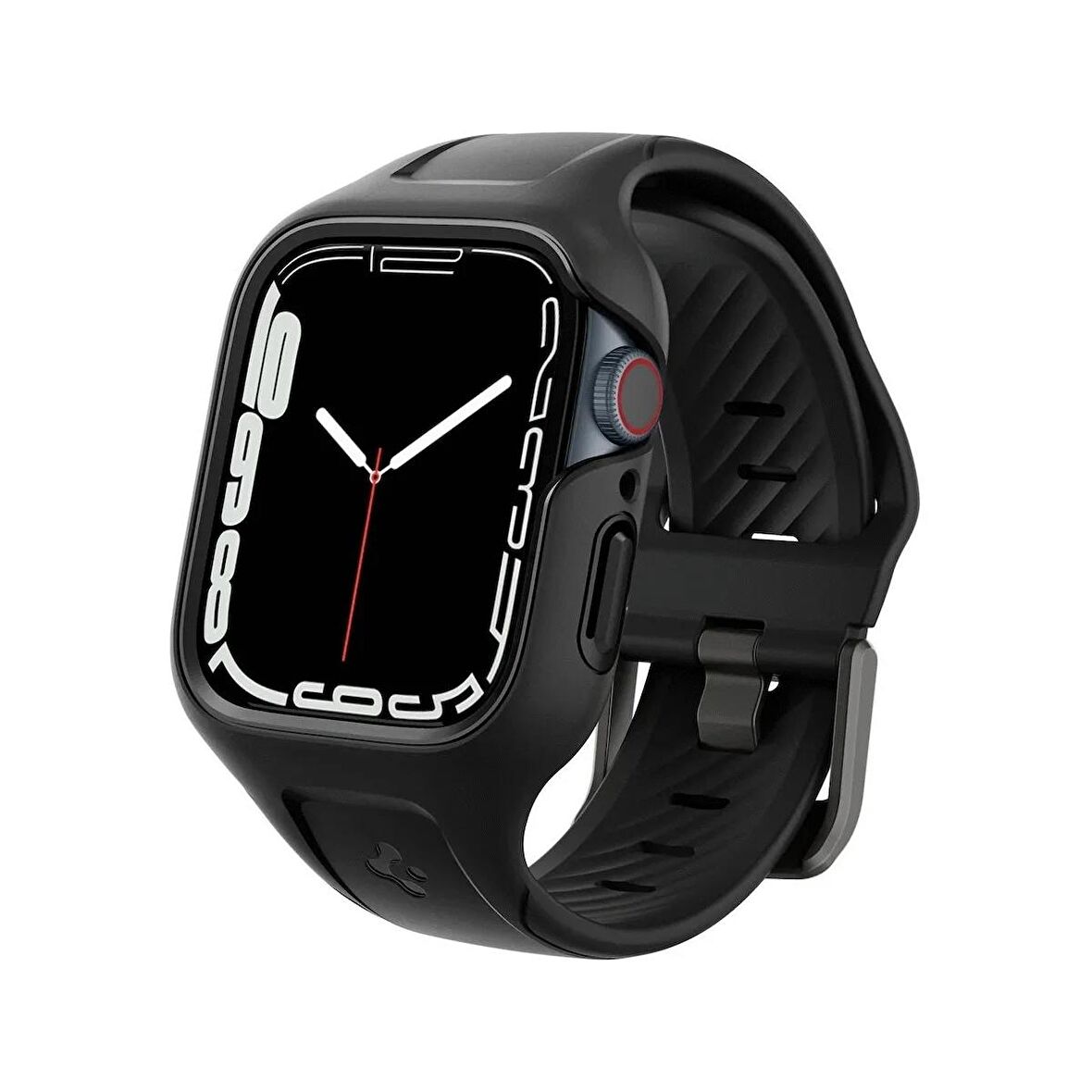 TEHŞİR  Spigen Apple Watch Seri 9/8/7 (41mm) ile Uyumlu Kılıf & Kordon Liquid Air Pro Black - ACS04190