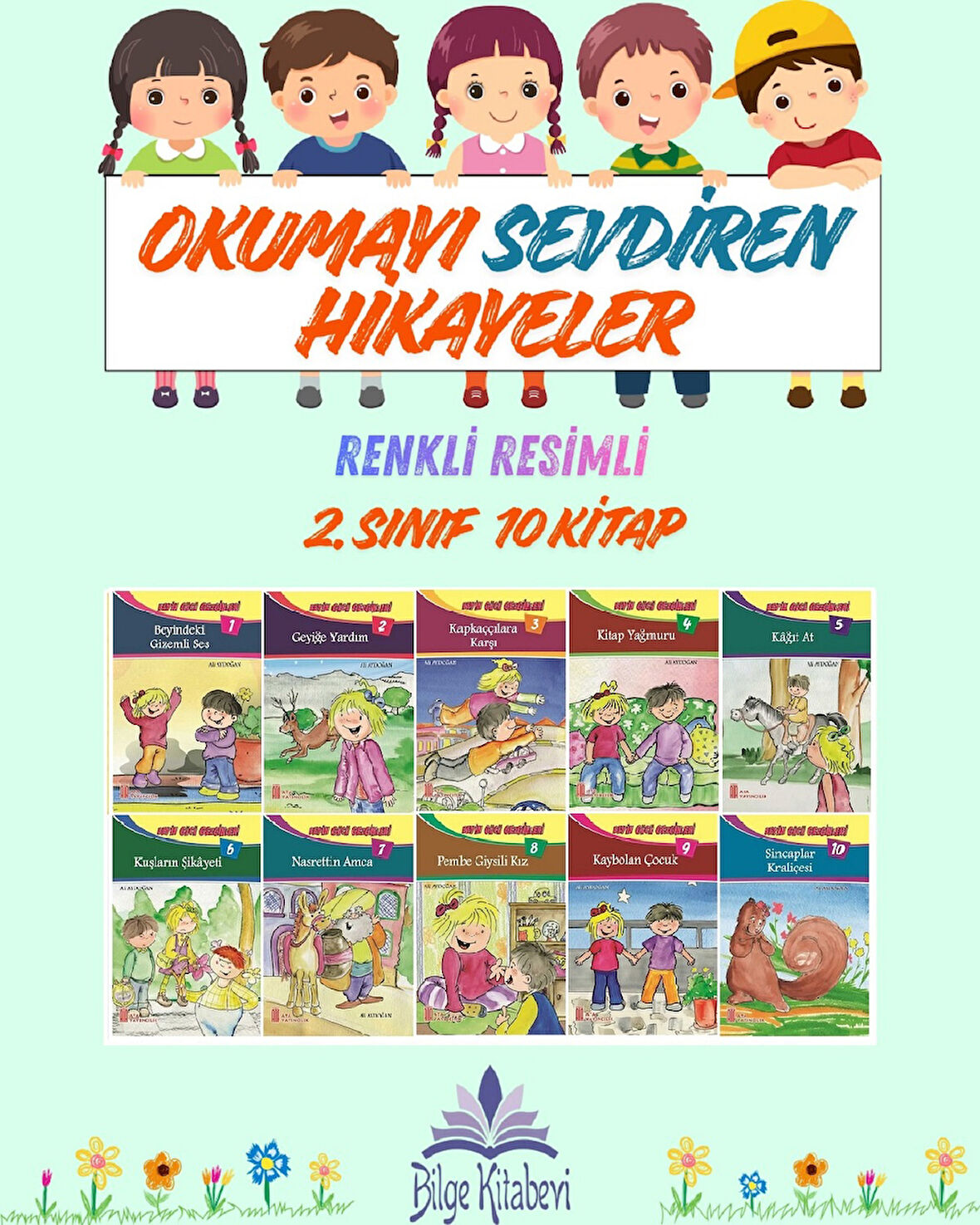 2.Sınıf Okumayı Sevdiren Renkli Resimli Hikayeler  - 10 Kitap