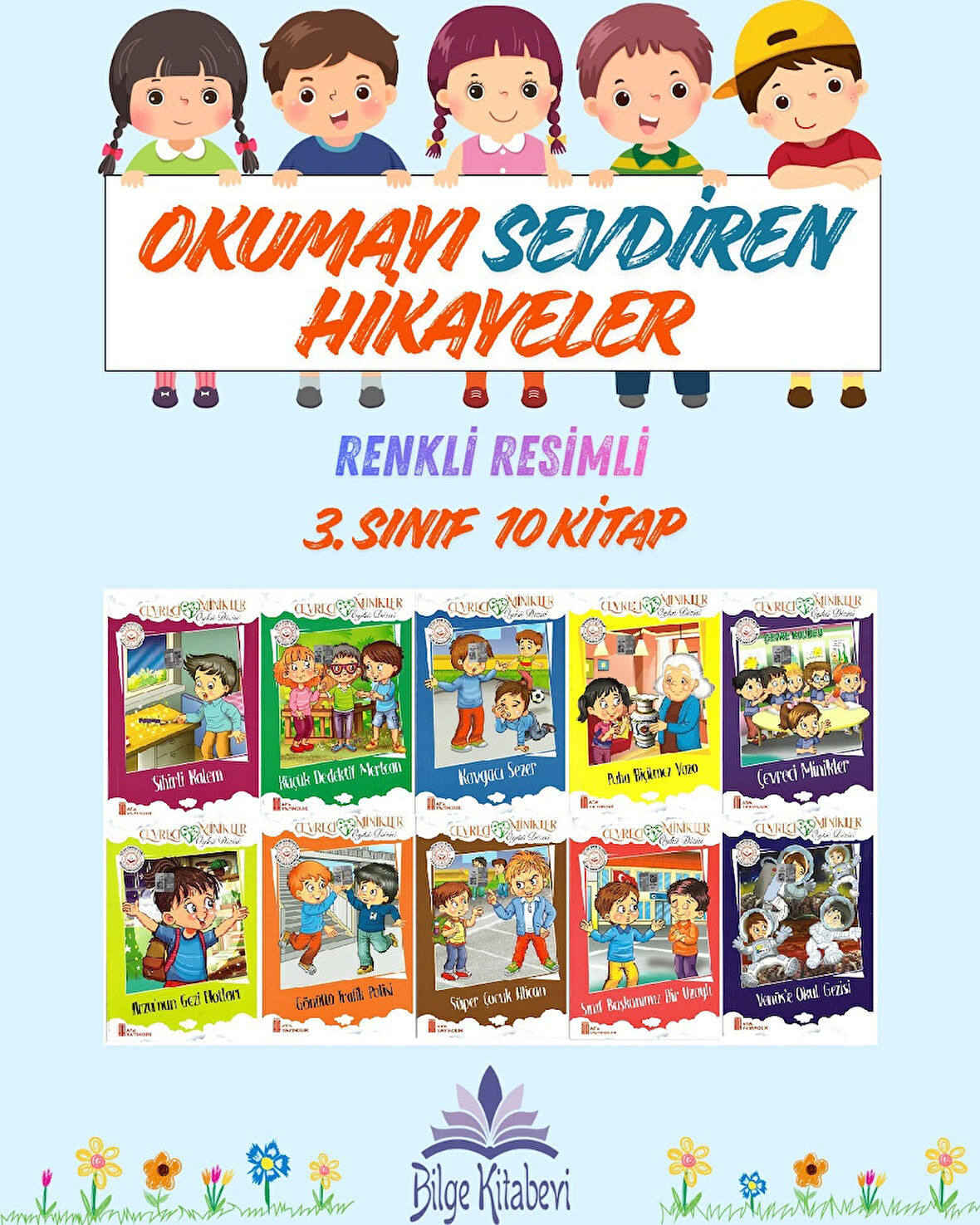 3.Sınıf Okumayı Sevdiren Renkli Resimli Hikayeler 8 - 10 Kitap